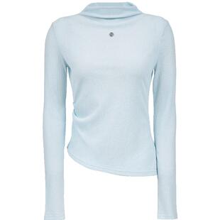 【ONLY奥莱】春款斜裁纵向螺纹不对称修身显瘦打底半高领针织衫女