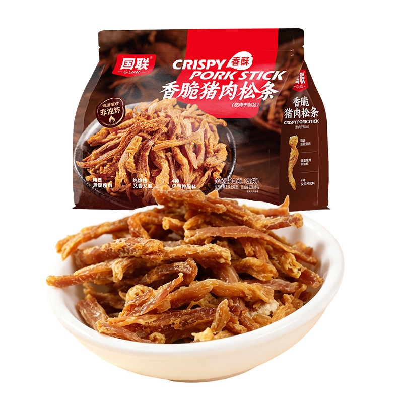 国联香脆猪肉松条100g猪肉条