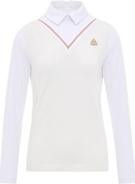 李宁1990女士V领长袖POLO
