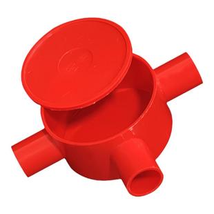 pvc三通接线盒家用分线盒司令盒红色底盒线管吊顶四通明盒过线盒