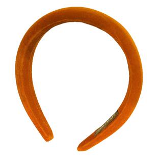 潮时点法式复古丝绒发箍南瓜色宽边高颅顶 秋冬百搭氛围感头箍