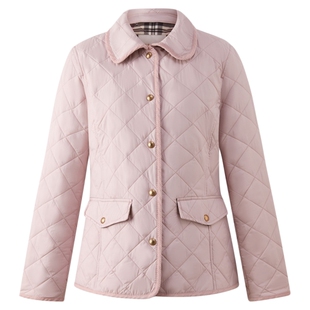 【特氟龙三防】ELand衣恋翻领棉衣女长袖菱格棉服2025冬季新款