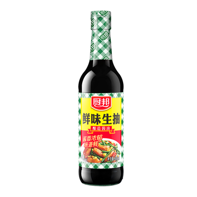 厨邦酱油鲜味生抽500ml瓶装家用厨房酿造酱油凉拌炒菜老抽调味料