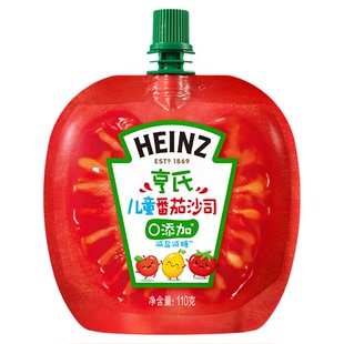 亨氏儿童番茄酱番茄沙司110g*1袋0添加宝宝披萨薯条汉堡意面蘸酱