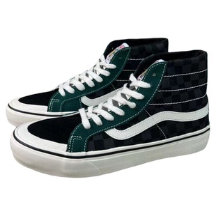 VANS范斯 SK8-Hi SF 高帮黑灰棋盘格绿色男女鞋滑板鞋VN0A4BX7ACW