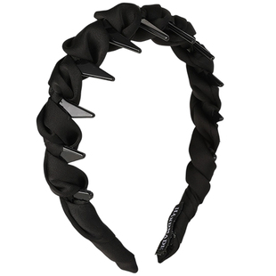 黑色缎面高颅顶发箍女2026新款高级感洗脸头箍带齿防滑压发卡发饰