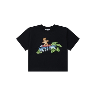 【季末特惠】Moschino/莫斯奇诺 26早春 儿童泰迪熊印花短袖T恤