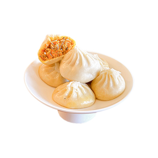 一穗堂素邂黄薄皮包植物基蟹黄包有机全麦面粉儿童早餐净素食包点