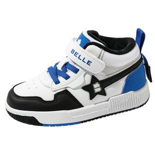 百丽童鞋儿童加绒星星板鞋2025冬季新款保暖女童运动鞋男童休闲鞋