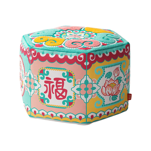 爱诗乐『连年有余』坐墩家用榻榻米懒人沙发脚踏凳子蒲团新中式