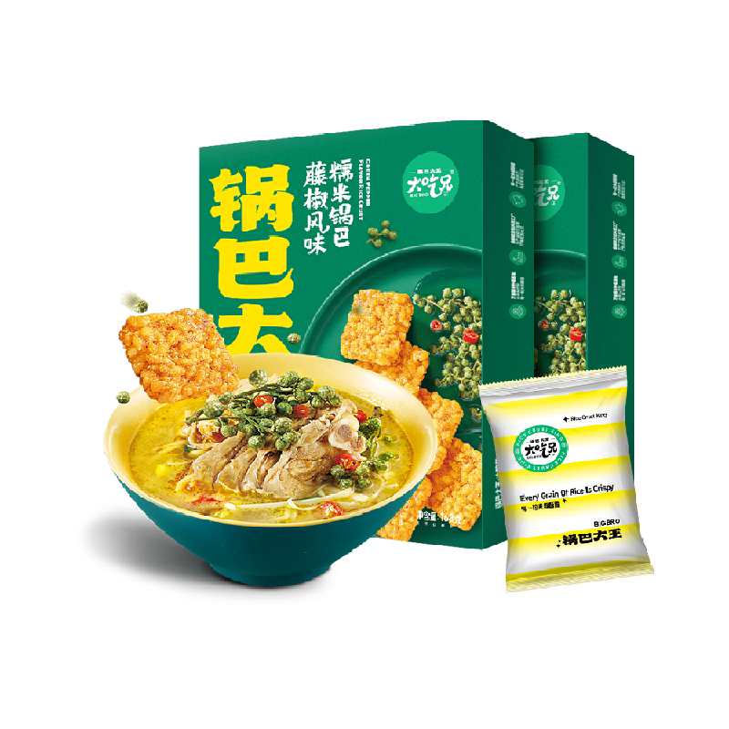大吃兄糯米锅巴藤椒味168g*2盒安徽特产休闲食品小零食解馋
