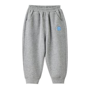 威尔贝鲁儿童休闲裤春秋宝宝运动长裤男女童春装裤子纯色2025新款