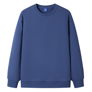 NASA秋冬圆领卫衣男纯棉宽松纯色加绒加厚重磅内搭青年学生保暖衣