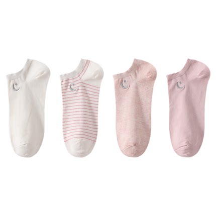 拉夏贝尔袜子女短袜秋冬季防滑不掉跟2026新款防臭透气春秋款船袜