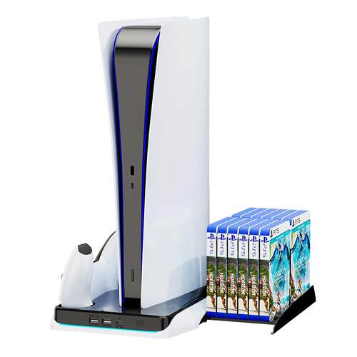 HONCAM原装PS5\slim\PRO散热底座主机支架适用索尼ps5手柄充电收纳底座散热器手柄座充配件光驱数码版通用