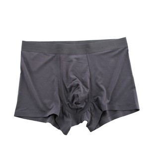 3条盒装 简约纯色莫代尔无痕中腰男士平角舒适内裤贴身四脚裤头