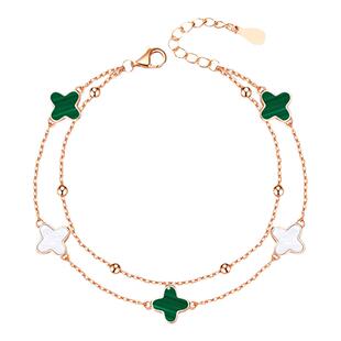 纯银四叶草手链女生轻奢小众精致2025年新款生日七夕情人节礼物