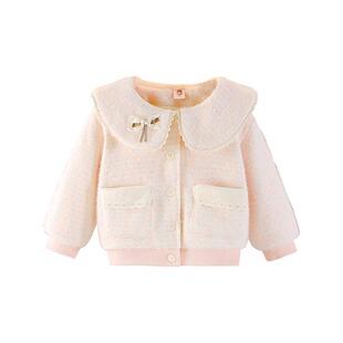 女童外套秋冬2025新款洋气加绒儿童公主时髦上衣宝宝棉服冬装棉衣