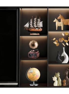 客厅电视柜格子摆件高档软装组合