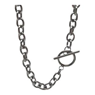 OT扣古巴钛钢项链男女ins嘻哈街头潮酷不掉色颈链冷淡风锁骨链男