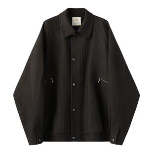 【限时清仓】威廉福克斯斜纹轻奢老钱风肌理感夹克男士美拉德外套