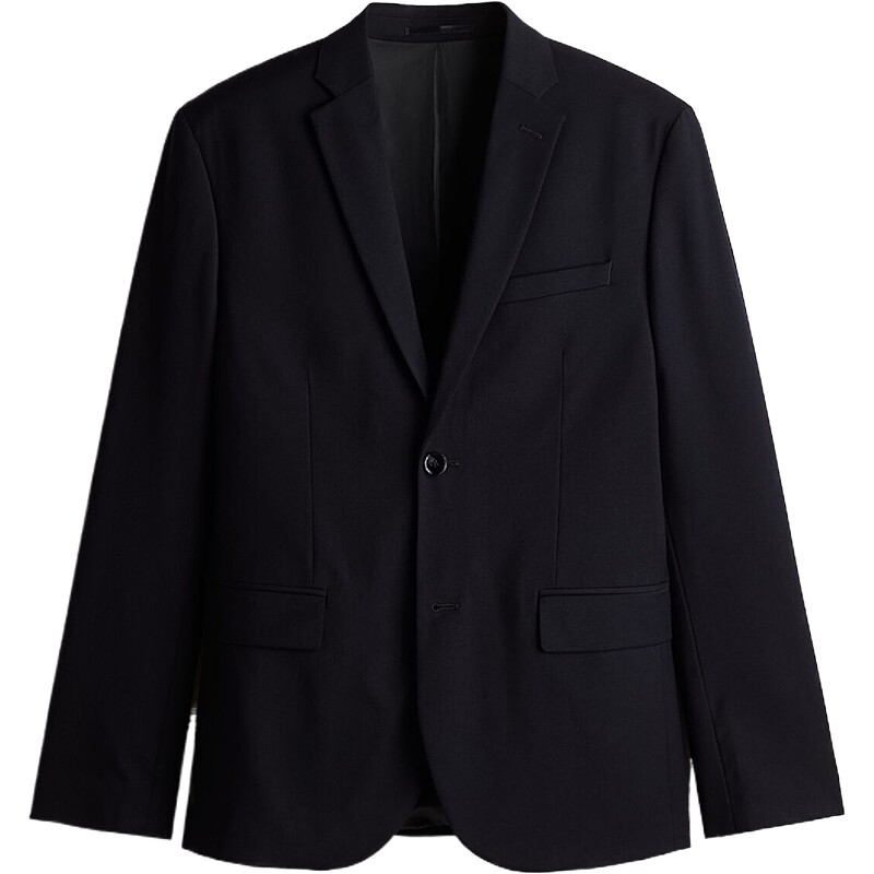 HM男装西装夏季职业通勤法式合身长袖商务正装西服外套1250484