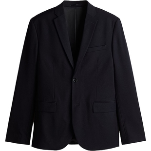 HM男装西装冬季职业通勤法式合身长袖商务正装西服外套1250484