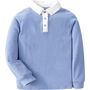 a类 euv儿童polo衫男童长袖t恤女童白色纯棉打底衫中大童上衣春秋