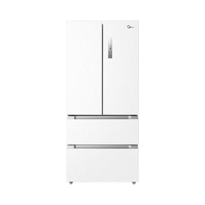 美的508L法式多门白色双系统冰箱