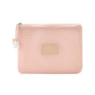 里序化妆包便携双拉链收纳包收纳袋小包方便携带轻便网纱包女便携