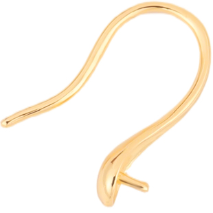 18k包真金耳钩配件高端耳环空托diy珍珠玉石耳坠耳挂手作耳饰材料