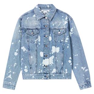 【两件折上折】MICHAEL KORS MK 女士泼墨丹宁牛仔外套