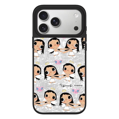 天使翅膀Yuy小玉女孩适用于iPhone17promax手机壳苹果18pro/17/16pro/15/14/promax防摔保护壳贝母磁吸13壳12