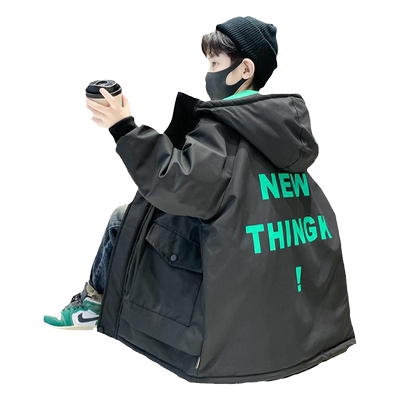 男童外套秋冬款2025新款儿童风衣中大童棉衣加绒加厚派克服冬装潮