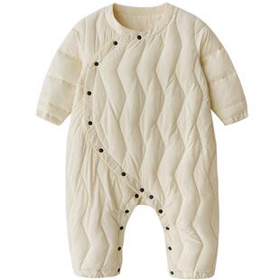 enhennbaby婴儿羽绒服连体衣冬季男女宝宝外出哈衣保暖新生儿衣服