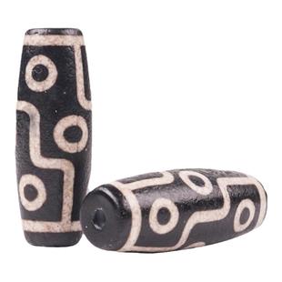 复古黑白九眼天珠 手作文玩项链散珠吊坠新中式文艺天珠玛瑙手链