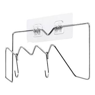 不锈钢带钩锅盖架壁挂式免打孔放锅盖菜板钻板架挂铲勺收纳置物架