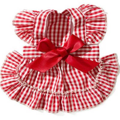 狗狗裙子春夏季苏格兰蝴蝶结吊带