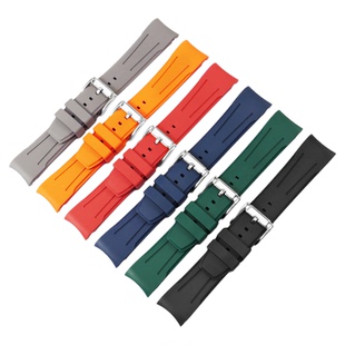 氟橡胶表带适配精工劳力士绿水鬼豪利时天梭欧米茄弧口表链21mm22