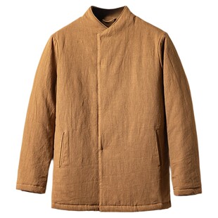 冬季改良汉服棉衣男复古朴素禅意居士中国风棉袄中年爸爸棉外套