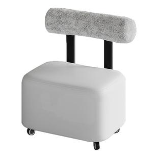 滑轮矮凳溜溜凳客厅家用靠背实木万向轮沙发凳子可移动板凳小椅子