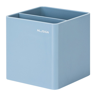 得力多功能笔筒轻奢高级感办公学生桌面收纳盒高颜值北欧奶油风方形圆形创意可爱家用笔架化妆刷儿童男孩女孩