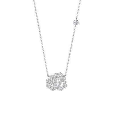 I Do&Co.夏日玫瑰925银项链女轻奢小众纯银锁骨链生日礼物送女友