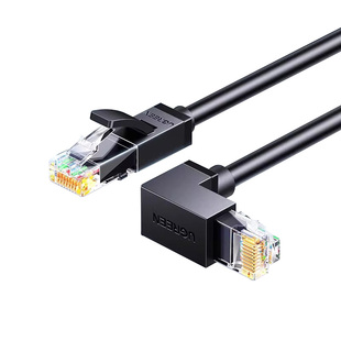 绿联弯头网线90度直角水晶头L型6六类千兆纯铜家用电脑路由器网络