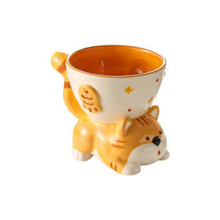 星鱼猫造型陶瓷咖啡杯可爱奶呼呼马克杯办公室水杯送闺蜜生日礼物