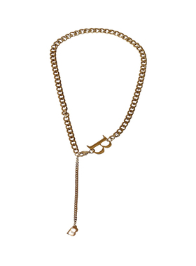 欧美个性B字母项链ins冷淡风网红简约气质短款钛钢项链女锁骨链潮