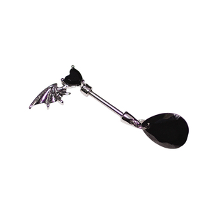 暗黑天使爱心耳骨钉韩国产双头恶魔泪滴中性夸张双头翅膀耳环耳钉