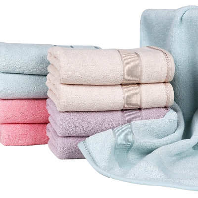 8条8色纯棉洁面家用竹纤维毛巾