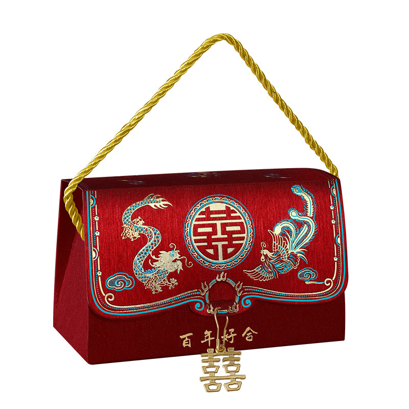 喜乐乐中国风磨砂拉丝喜糖盒子