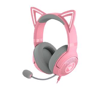 Razer雷蛇北海巨妖萌猫版V2粉晶USB幻彩头戴式RGB有线游戏耳机
